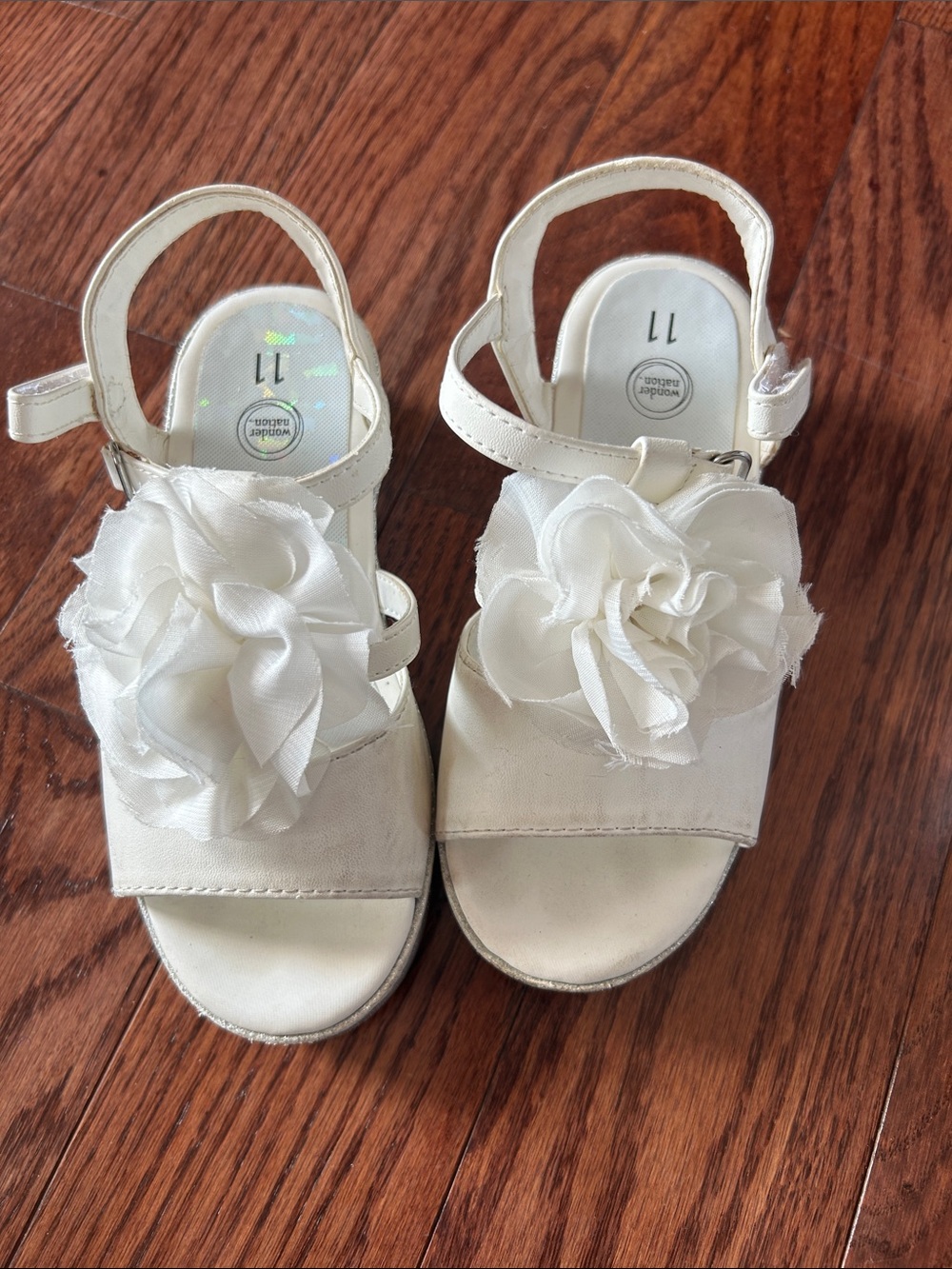 wonder nation White Floral Dress Sandals for Girls